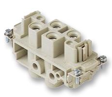 ILME CXF4/2 重载型连接器, 4/2+PE电源信号, CX, 插入件, 6触芯, 插座, 螺丝口
