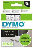 DYMO 45010 标签打印机胶带, 胶粘, 透明底黑字, 7M