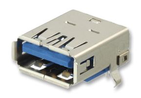 AMPHENOL COMMUNICATIONS SOLUTIONS 10117835-001LF USB Connector, USB Type A, USB 3.0, Receptacle, 9 Ways, Through Hole Mount, Right Angle
