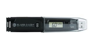 LASCAR EL-USB-2-LCD+ 数据记录仪, -35°C至80°C温度范围,0至100%相对湿度, 温度, 湿度和露点, 1通道, 16382个样本, USB, LCD