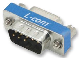 L-COM DMA060MF D Sub Connector Adapter, Null Modem, Standard D Sub, Plug, 9 Ways, Standard D Sub, Receptacle