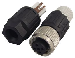 PHOENIX CONTACT 1641688 传感器连接器, M12, 母, 4路, IDC / IDT插座, 直形线缆安装