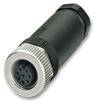 PHOENIX CONTACT 1513347 传感器连接器, M12, 母, 8路, 螺丝插座, 直形线缆安装