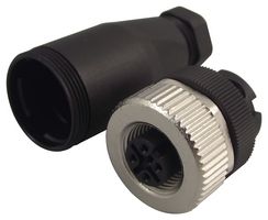 PHOENIX CONTACT 1681127 Sensor Connector, M12, Female, 4 Positions, Screw Socket, Straight Cable Mount