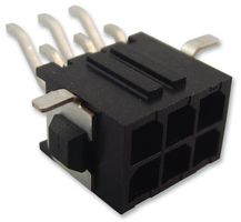AMP - TE CONNECTIVITY 3-794627-6 引脚针座, 线至板, 3 mm, 2 排, 6 触点, 表面安装直角, Micro MATE-N-LOK