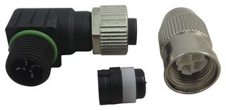 HARTING 21 01 140 5091 传感器连接器, HARAX Series, M12, 母, 4路, IDC / IDT插座, 直角线缆安装