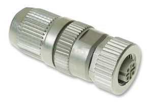 HARTING 21 03 282 2405 传感器连接器, Harax M12-L系列, M12, 母, 4路, IDC / IDT插座, 直形线缆安装