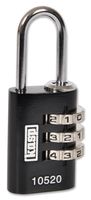 KASP SECURITY K10520BLAD 挂锁, 组合, 铝制, 20mm, 黑色