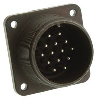 AMPHENOL INDUSTRIAL MS3102A20-27P.. 圆形连接器, MIL-DTL-5015 系列, MS3102 Series, 盒式安装插座, 14 触点, 焊接引脚, 螺纹