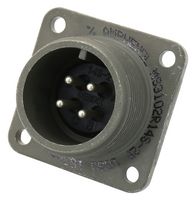 AMPHENOL INDUSTRIAL MS3102R14S-2P.. 圆形连接器, MIL-DTL-5015 系列, MS3102 Series, 盒式安装插座, 4 触点, 焊接引脚, 螺纹