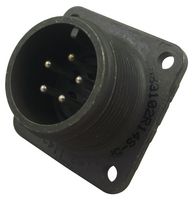 AMPHENOL INDUSTRIAL MS3102R14S-5P.. 圆形连接器, MIL-DTL-5015 系列, MS3102 Series, 盒式安装插座, 5 触点, 焊接引脚, 螺纹