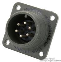 AMPHENOL INDUSTRIAL MS3102R14S-6P.. 圆形连接器, MIL-DTL-5015 系列, MS3102 Series, 盒式安装插座, 6 触点, 焊接引脚, 螺纹