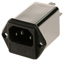 TE CONNECTIVITY - SCHAFFNER FN261-6-06 Filtered IEC Power Entry Module, IEC C14, General Purpose, 6 A, 250 VAC, 1-Pole Fuse Holder