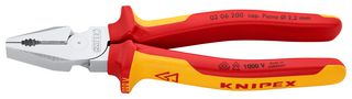 KNIPEX 02 06 200 Pliers, Combination, 200mm Overall Length, High Leverage