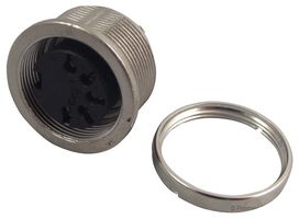 AMPHENOL SINE/TUCHEL T 3363 010 圆形连接器, 前部安装, 环形螺母, 标准圆形连接器, C091A系列, 墙壁安装插座, 5 触点, 焊接插座-无触芯, 螺纹