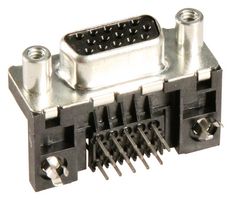 AMPHENOL COMMUNICATIONS SOLUTIONS ICD15S13E6GV00LF D Sub Connector, HD15, High Density, Receptacle, FCI Compact D, 15 Contacts, DE, Solder