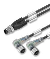 WEIDMULLER SAIL-ZW-M12BW-3L3.0U Sensor Cable, M12 Plug, 90° M12 Receptacle, 3 Positions