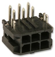 MOLEX 43045-0621 引脚针座, 线至板, 3 mm, 2 排, 6 触点, 通孔直角, Micro-Fit 3.0 43045 Series
