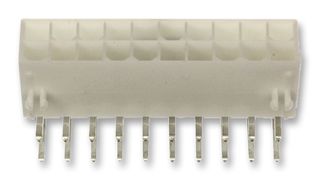 MOLEX 39-30-0200 引脚针座, 线至板, 4.2 mm, 2 排, 20 触点, 通孔直角, Mini-Fit Jr. 5569 Series