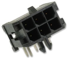 MOLEX 0430450602 引脚针座, 电源, 3 mm, 2 排, 6 触点, 通孔安装, Micro-Fit 3.0 43045
