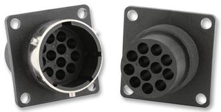SOURIAU-SUNBANK / EATON UTG01412PH 圆形连接器, Standard Circular Connector, Trim Trio UTG系列, 墙壁安装插座, 12 触点, 压接引脚-无触芯, 卡口