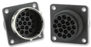 SOURIAU-SUNBANK / EATON UTG01619PH 圆形连接器, Standard Circular Connector, Trim Trio UTG系列, 墙壁安装插座, 19 触点, 压接引脚-无触芯, 卡口