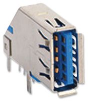 MOLEX 48404-0003 连接器, USB, USB A, USB 3.0, 插座, 9 路, 通孔安装, 直角型
