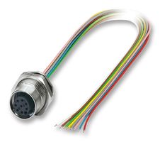 PHOENIX CONTACT 1419690 Sensor Cable, M12 Receptacle, Free End, 8 Positions, 500 mm, 19.6 "