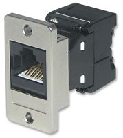 TUK FKFBKPM In-Line Adapter, RJ45 Jack to RJ45 Jack, 8 Ways, Shielded, Category 5e/6/6A, Panel Mount