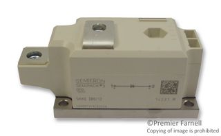 SEMIKRON SKKE 380/12 二极管模块, 1.2 kV, 380 A, 1.25 V, 单路, 模块型, 3 引脚