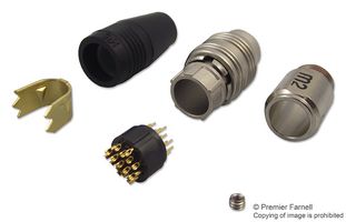 HIROSE / HRS HR25A-9P-20P 圆形连接器, Miniature Circular Connector, HR25A系列, 电缆安装插头, 20 触点, 焊接引脚