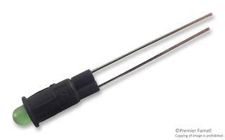MARL 354-314-04 发光二极管指示器 面板安装, 绿色, 2.1 VDC, 4.1 mm, 20 mA, 25 mcd, 无评级