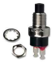 C&K COMPONENTS 8551MZQE2 按钮开关, 8500 Series, 6.35 mm, SPST-常开, 关-(开), 柱塞, 黑色