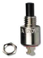 C&K COMPONENTS 8631ZQD2 Pushbutton Switch, 8600 Series, 4.37 mm, SPST-NO, Off-(On), Plunger, Black