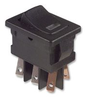 C&K COMPONENTS DM64J72S205Q6 翘板开关, 开-关, DPST, 发光, 面板安装, 黑色, DM Series