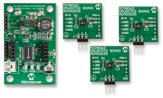 MICROCHIP ADM00575 演示电路板, 三相扇形直流无刷电机控制, MCP8063, 电源管理