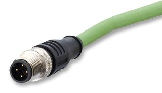 METZ CONNECT 142M1D10050 Sensor Cable, Ethernet, M12 Plug, Free End, 4 Positions, 5 m, 16.4 ft
