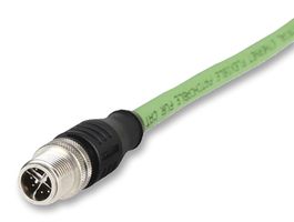 METZ CONNECT 142M2X10020 传感器电缆, 以太网, M12 插头, 自由线端, 8路, 2 m, 6.6 ft