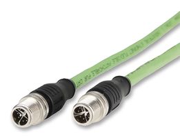 METZ CONNECT 142M2X11010 传感器电缆, 以太网, M12 插头, M12 插头, 8路, 1 m, 3.28 ft