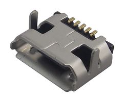 GCT USB3075-30-A 连接器, USB, 微型USB B, USB 2.0, 插座, 5 路, 表面安装, 直角型