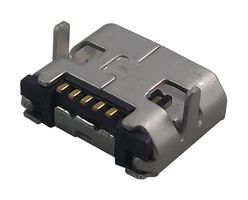 GCT USB3076-30-A 连接器, USB, 微型USB B, USB 2.0, 插座, 5 路, 表面安装, 直角型