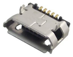 GCT USB3080-30-01-A USB Connector, Micro USB Type B, USB 2.0, Receptacle, 5 Ways, Surface Mount, Right Angle