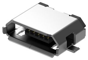 GCT USB3100-30-A USB Connector, Micro USB Type B, USB 2.0, Receptacle, 5 Ways, Surface Mount, Right Angle