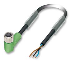PHOENIX CONTACT 1669631 Sensor Cable, PUR, 90° M8 Receptacle, Free End, 3 Positions, 5 m, 16.4 ft