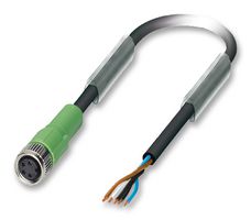 PHOENIX CONTACT 1681855 Sensor Cable, PUR, M8 Receptacle, Free End, 4 Positions, 3 m, 9.8 ft