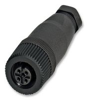 PHOENIX CONTACT 1681114 传感器连接器, M12, 母, 4路, 螺丝插座, 直形线缆安装