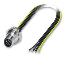 PHOENIX CONTACT 1424132 Sensor Cable, Flush, M12 Plug, Free End, 4 Positions, 500 mm, 19.6 "