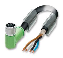 PHOENIX CONTACT 1424117 Sensor Cable, PUR, M12 Receptacle, Free End, 4 Positions, 3 m, 9.8 ft