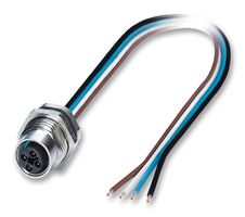 PHOENIX CONTACT 1424134 Sensor Cable, Flush, M12 Receptacle, Free End, 4 Positions, 500 mm, 19.6 "