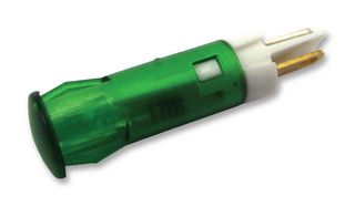 APEM QS61XXG12 发光二极管指示器 面板安装, 摁入式, 绿色, 12 VDC, 6 mm, 20 mA, 20 mcd, 无评级